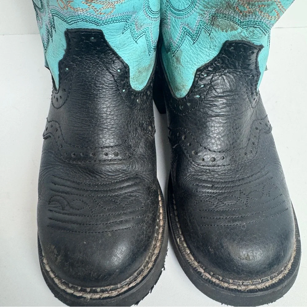 Justin Gypsy Turquoise Boots Girls Sz 6‎ 1/2 B